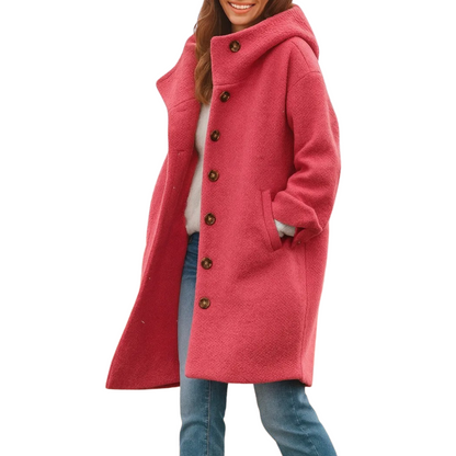 Caldo ed elegante cappotto di media lunghezza