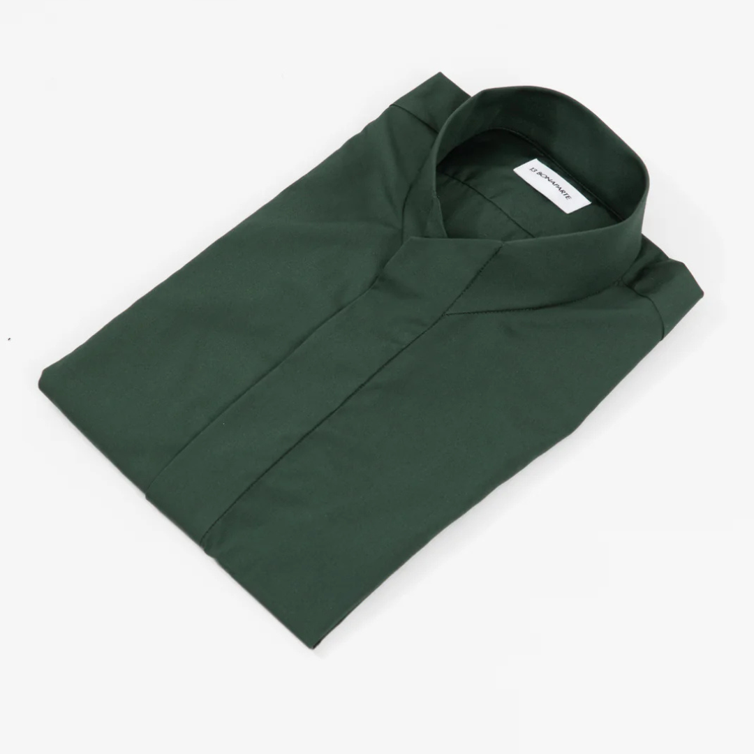 Camicia con collo origami in popeline