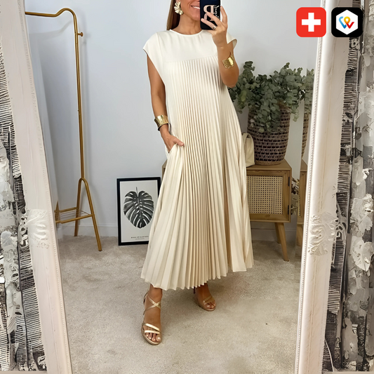 Feminines Faltenkleid mit Gürtel - Elegante e raffinato