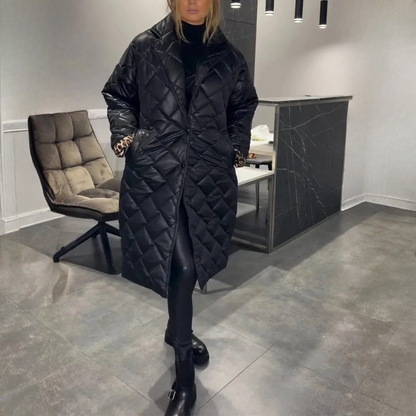 Wende-Steppmantel con taglierino di Leoparden