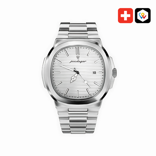 Armbanduhr minimalista Weiß Edelstahl
