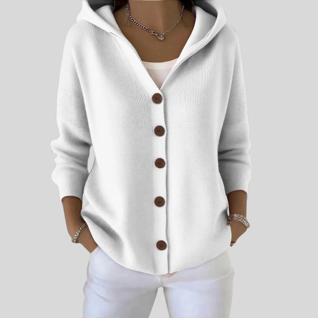 Morbido cardigan con cappuccio