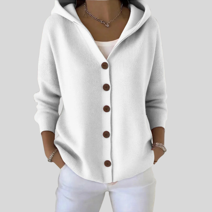 Morbido cardigan con cappuccio