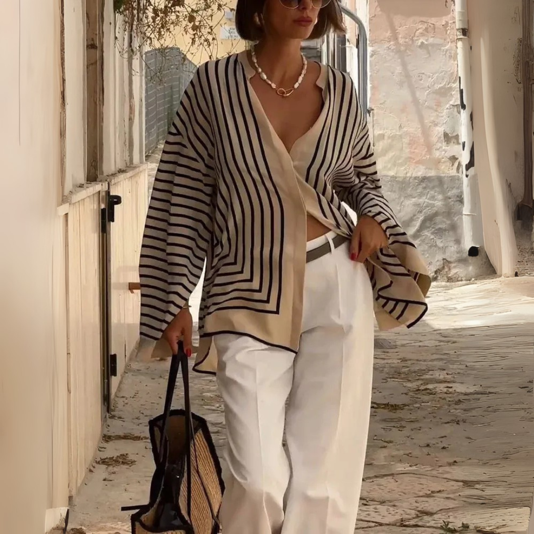 Camicia a righe fluide