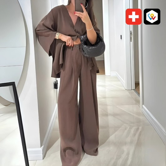 Set casual con scollo a V