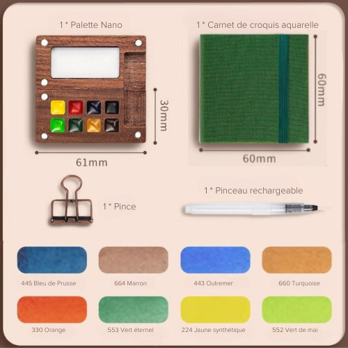 Kit di tavolozze e colori ultracompatti per artisti itineranti