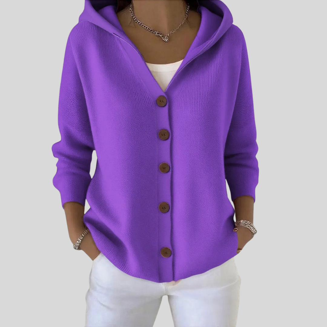 Morbido cardigan con cappuccio