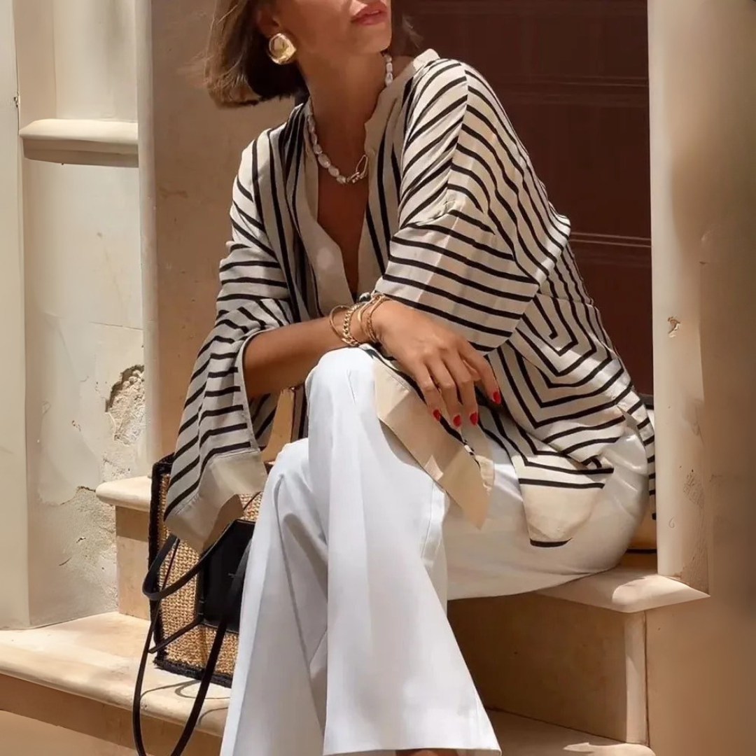 Camicia a righe fluide