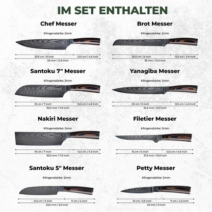Asiatisches Messerset - 8 file
