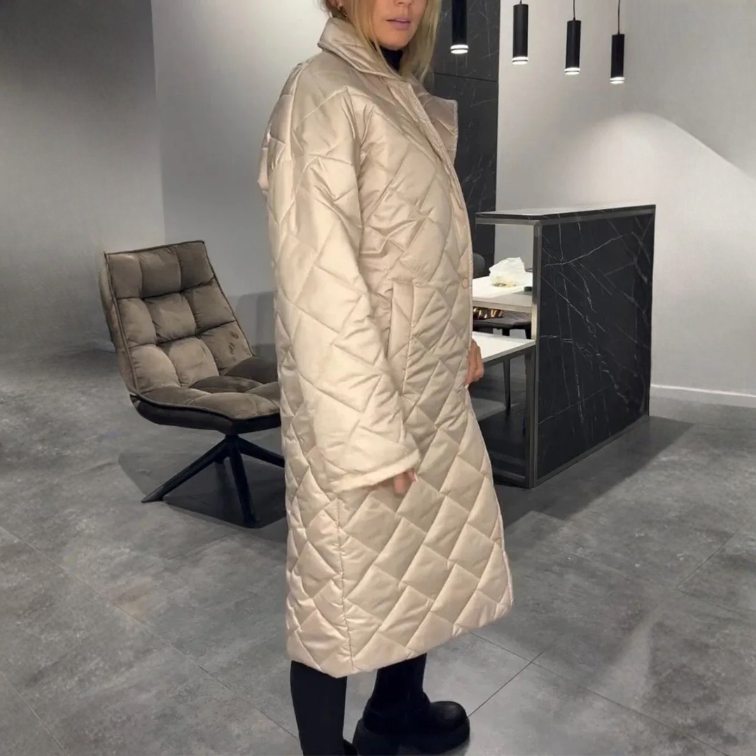 Wende-Steppmantel con taglierino di Leoparden