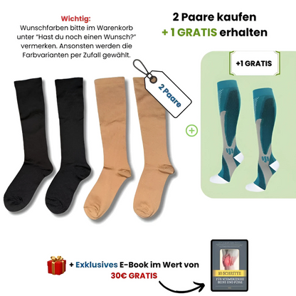 Calze di compressione con 3 zone di appoggio