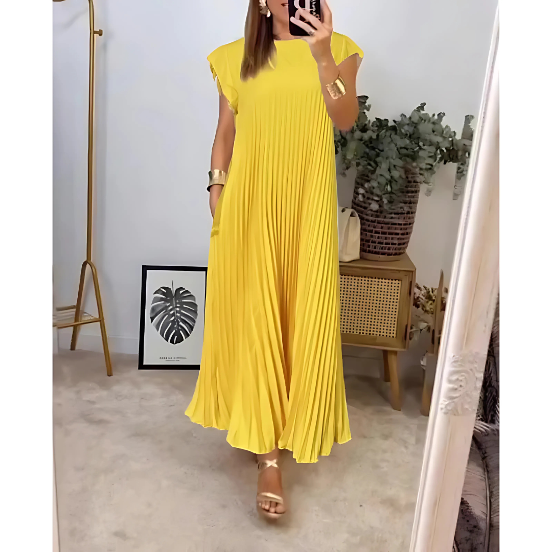 Feminines Faltenkleid mit Gürtel - Elegante e raffinato