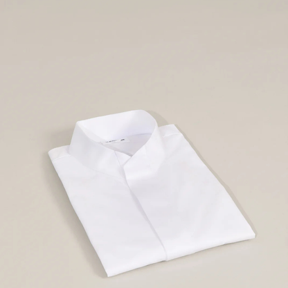 Camicia con collo origami in popeline