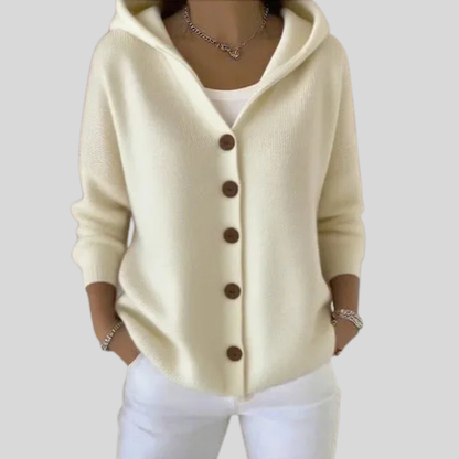 Morbido cardigan con cappuccio