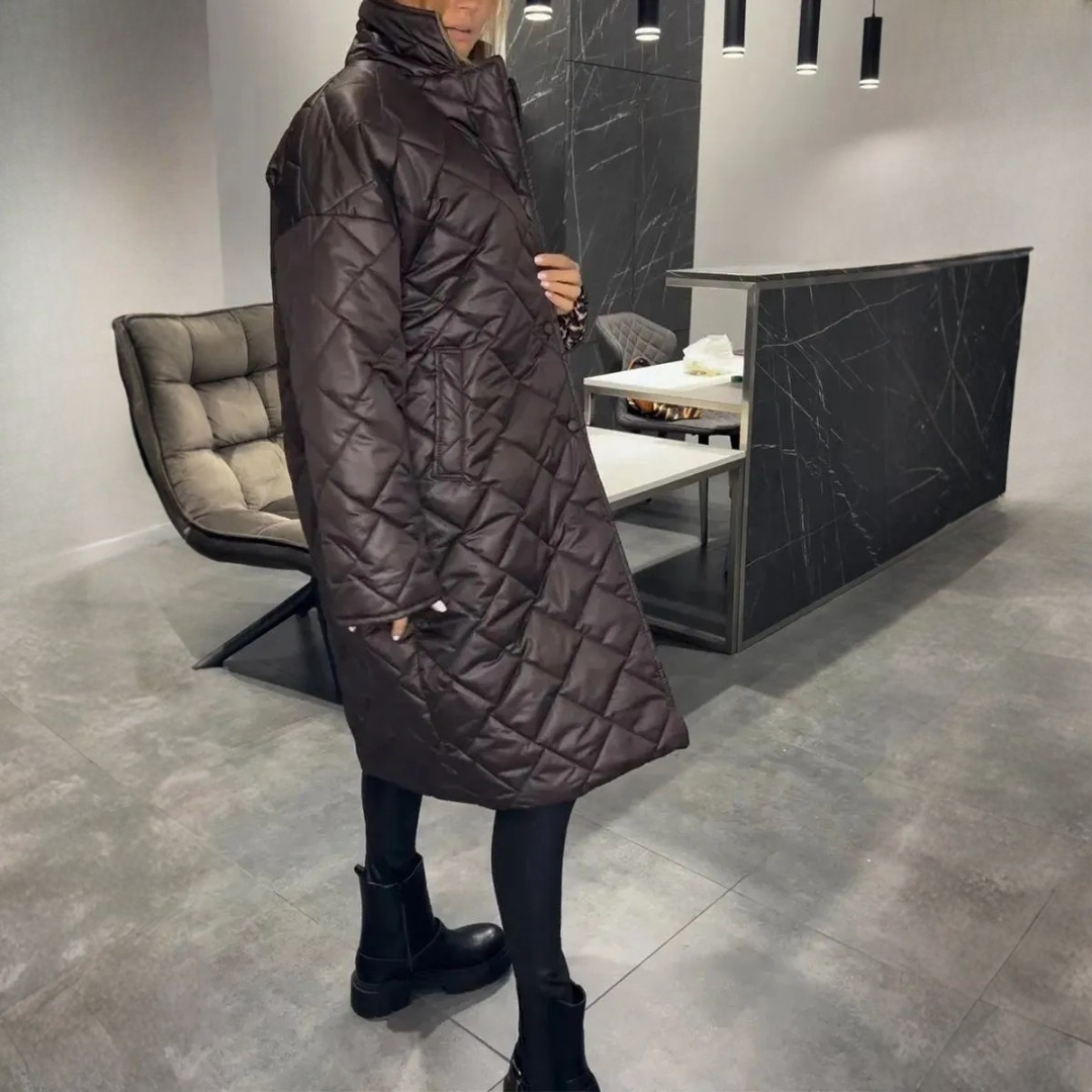 Wende-Steppmantel con taglierino di Leoparden