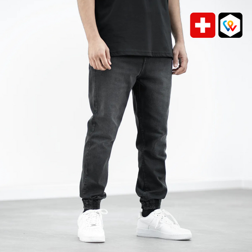 Jeans da jogging elasticizzati neri - Vestibilità slim e comfort urbano