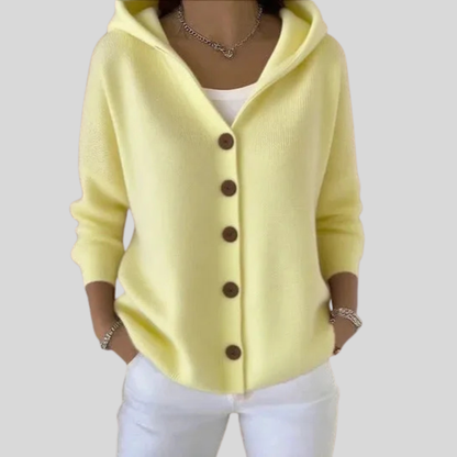 Morbido cardigan con cappuccio