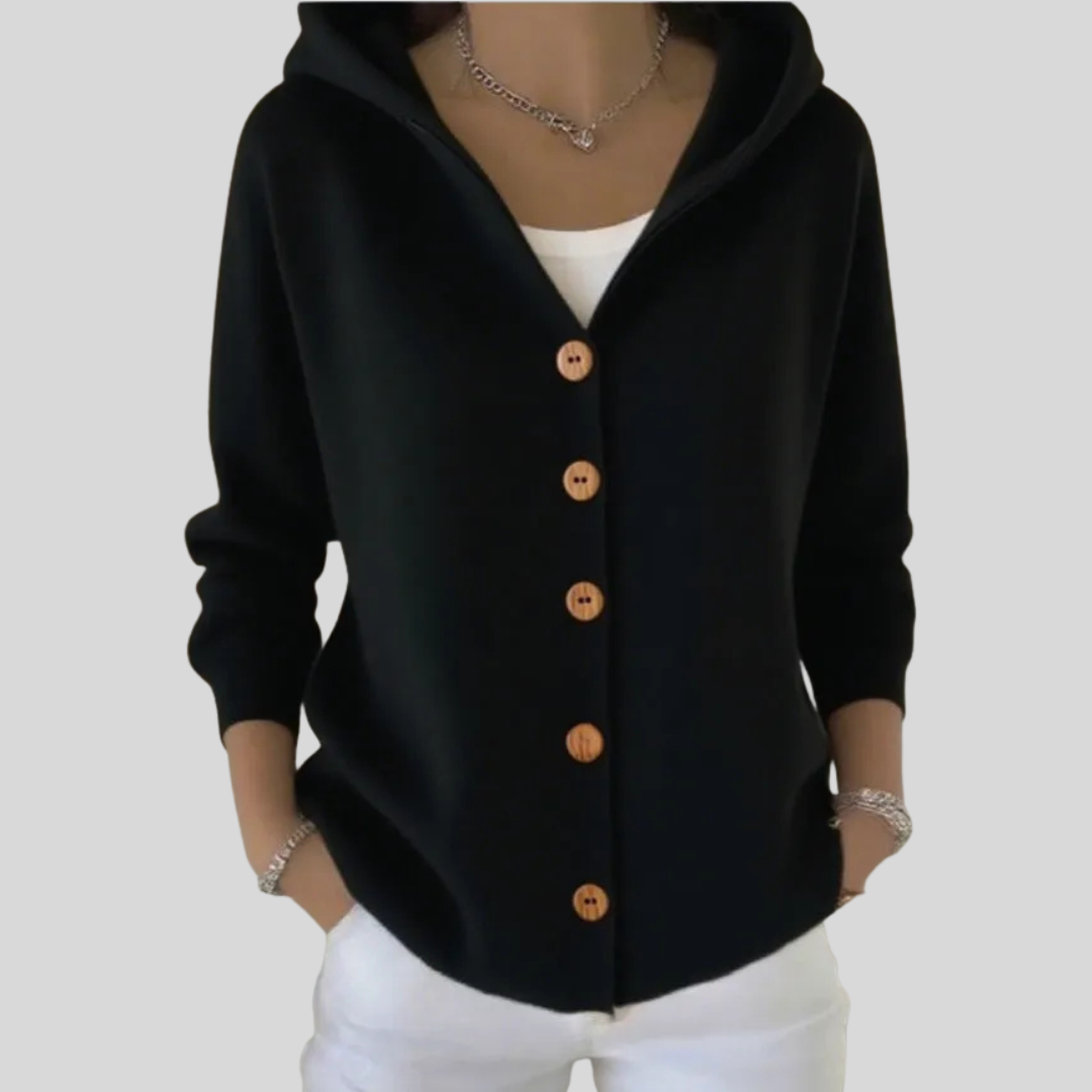 Morbido cardigan con cappuccio