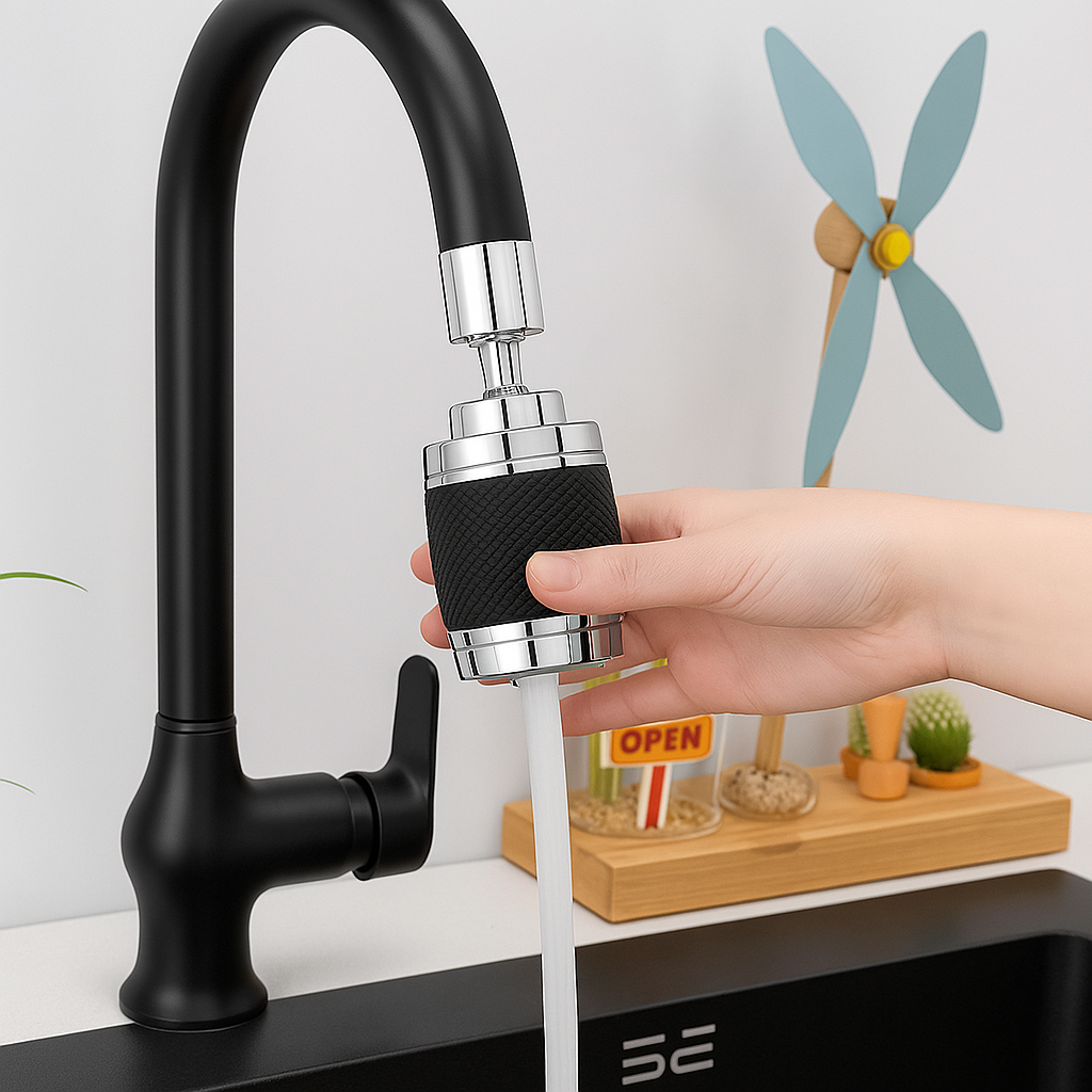 Ugello rotante TurboFlow a 360° per rubinetti