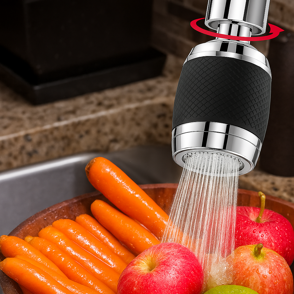 Ugello rotante TurboFlow a 360° per rubinetti