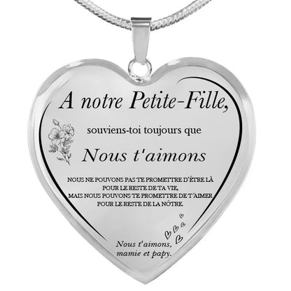 Collana con cuore "A ma Petite-Fille