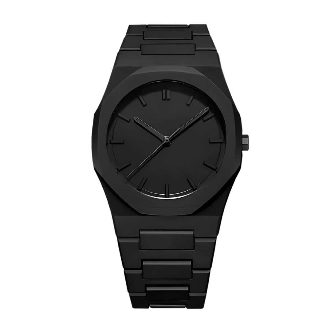 Orologio minimalista in ceramica nera