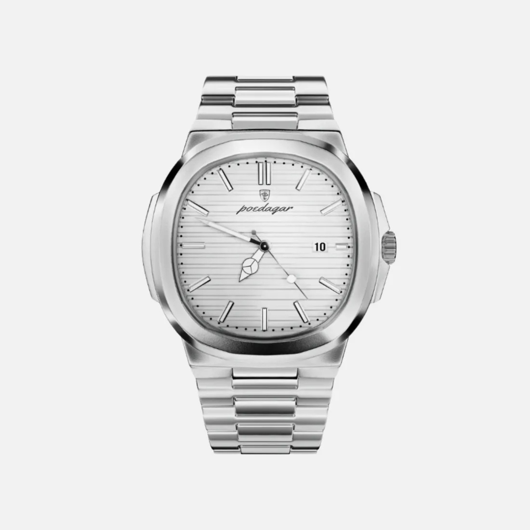 Armbanduhr minimalista Weiß Edelstahl