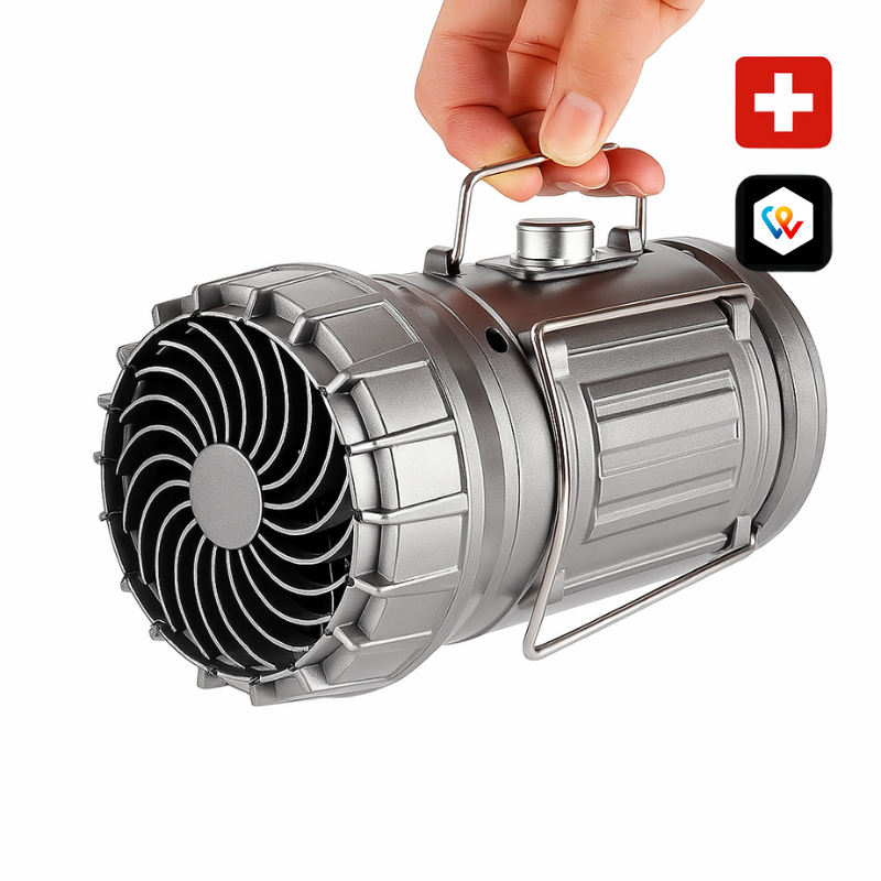 2 in 1 luce solare d'avventura e ventilatore portatile