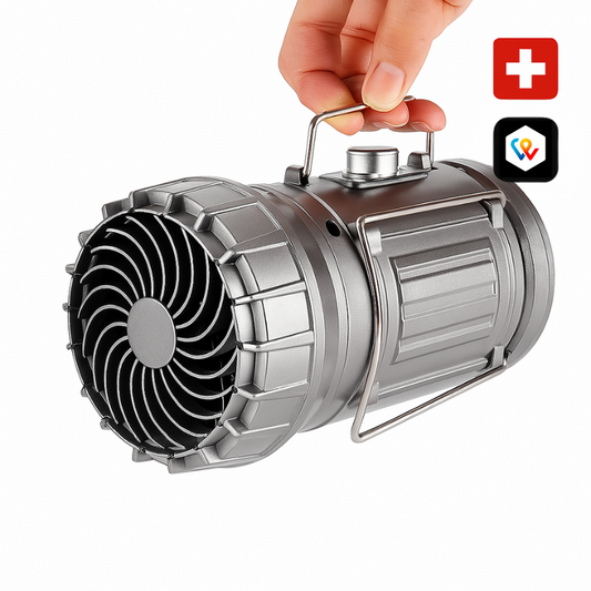 2 in 1 luce solare d'avventura e ventilatore portatile