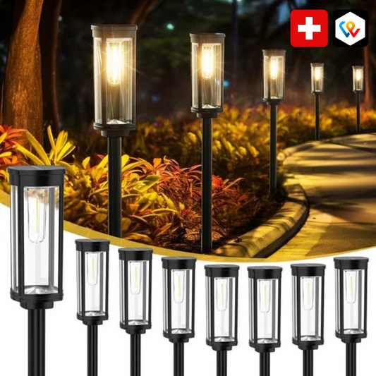 Lampade solari a LED per esterni - Illuminazione di giardini e sentieri (confezione da 2)