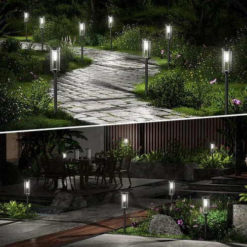 Lampade solari a LED per esterni - Illuminazione di giardini e sentieri (confezione da 2)