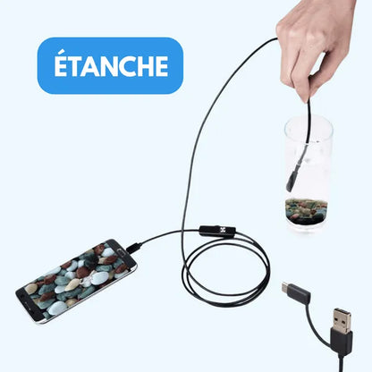 Telecamera endoscopica HD impermeabile con cavo flessibile