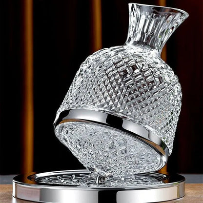 LuxeDecant™ - Kristall Hand geblasener Weindekanter rotierende a 360 gradi