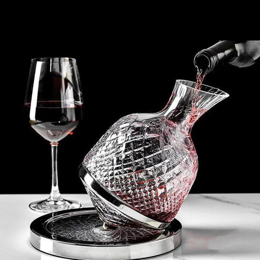 LuxeDecant™ - Kristall Hand geblasener Weindekanter rotierende a 360 gradi