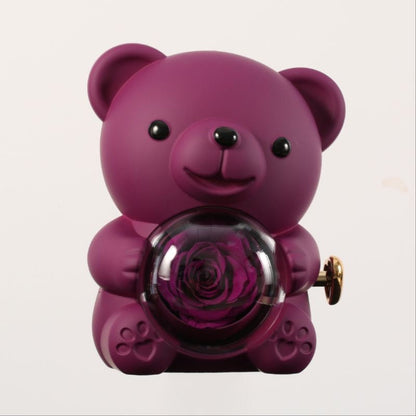 Orso rosa eterno con collana incisa